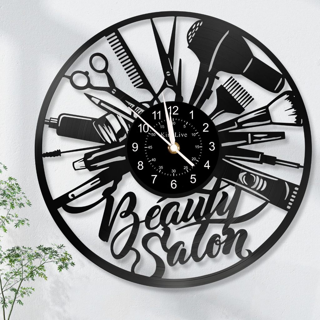 12 Inch Tiệm Cắt Tóc Vinyl Record Đồng Hồ Treo Tường, Thợ Cắt Tóc Ký Đồng Hồ Treo Tường, Trang Trí S