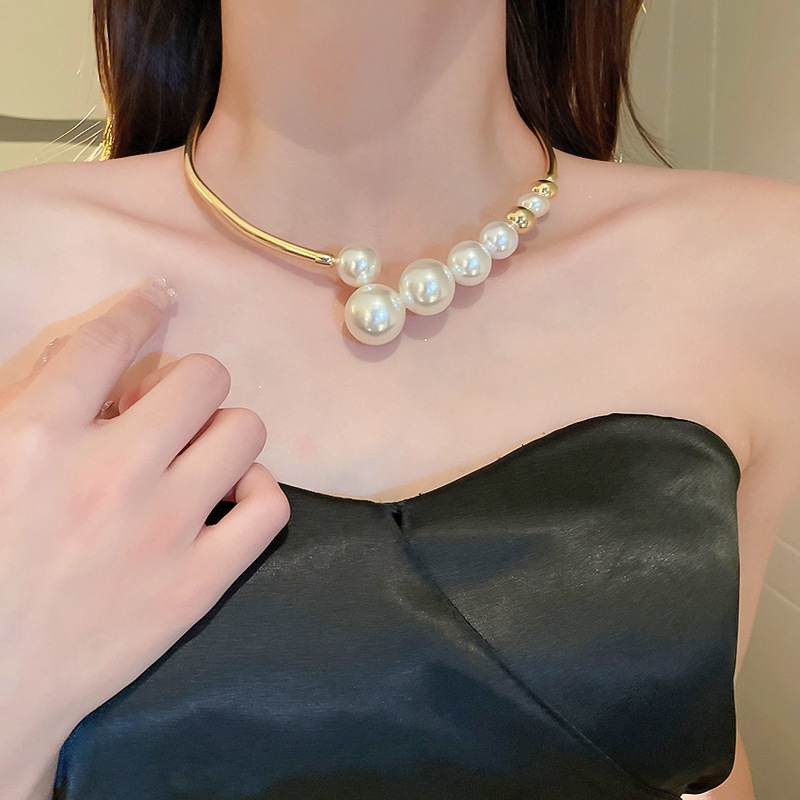 Pháp baroque Ngọc Trai Hình Học Vòng Cổ Thời Trang Cá Tính choker Cổ Lưới Đỏ Mới Xu Hướng Cổ Bán Buôn