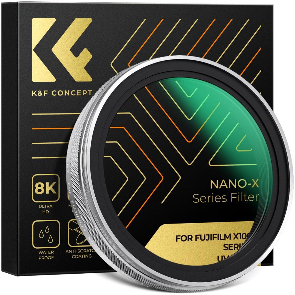  Bộ lọc ống kính UV K & F Concept MC cho dòng Fuji X100 Tương thích với ống kính máy ảnh Fujifilm X100 X100F X100S X100T X100V X100VI 