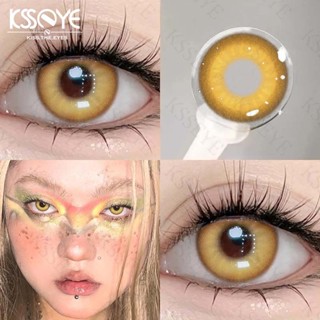 【 0 ~ -8.00grade   2 Ống Kính Tiếp Xúc Cosplay 14.0MM Vàng Nâu Liên Hệ Ống Kính Trang Điểm Halloween Sử Dụng Hàng Năm Ống Kính