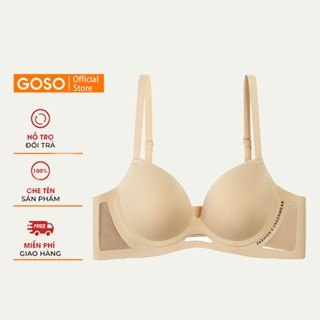 GOSO Áo Ngực Su Không Gọng Nâng Ngực Tạo Khe Hai Dây Cài Sau Đệm Dày Áo Ngực Nữ AL206