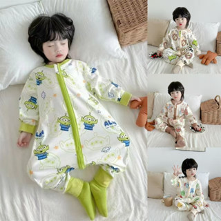 Mùa Xuân Thu Trẻ Em Hoạt Hình Nhà Quần Áo Bé Trai Thu Đông Đức Nhung Ấm Bộ Đồ Ngủ Nam Nữ Bé Dây Kéo Jumpsuit Túi Ngủ