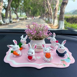 Trang trí ô tô Trang trí bảng điều khiển thỏ Đồ trang trí với keo không đánh dấu miễn phí, Đồ trang trí ô tô thu nhỏ bằng nhựa Thủ công Bóng bay Đồ trang trí nội thất ô tô cho phụ kiện bảng điều khiển trung tâm