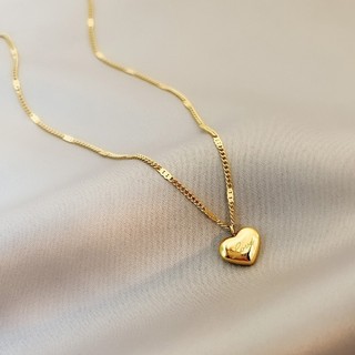 Vòng cổ hình trái tim Love ", dây chuyền xương đòn nữ mới, khí chất đơn giản không phai màu, vòng cổ sang trọng nhẹ nhàng, phụ kiện thời trang bằng thép titan trái tim đào