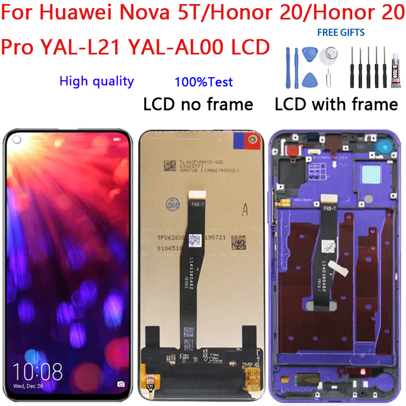 Dành cho Huawei Nova 5T Honor 20 Honor 20 Pro YAL-AL10, YAL-L41 YAL-L21, YAL-AL00 Màn hình LCD Bộ số