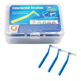  Bàn Chải Đánh Răng Chăm Sóc Răng Miệng Hình Chữ L 5 Kích Cỡ Interdental Brush 5 Sizes L Shape Brushes Oral Care 