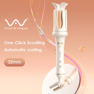 Vivid & Vogue Máy uốn tóc tự động Máy uốn tóc cầm tay thiết kế hoa chống vảy 32mm VAV217