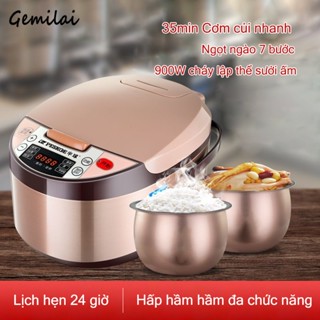 Gemilai nồi cơm điện mini Nồi cơm điện thông minh 5L, hẹn giờ hâm nóng, nồi cơm điện đa năng, quà tặng gia đình, bán hàng hội nghị nồi cơm điện cao tần