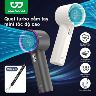 Goojodoq 4000 mAh Turbo Jet Mini Quạt Sạc Tốc Độ Cao Cầm Tay Di Động Gió Mạnh 100 Gear