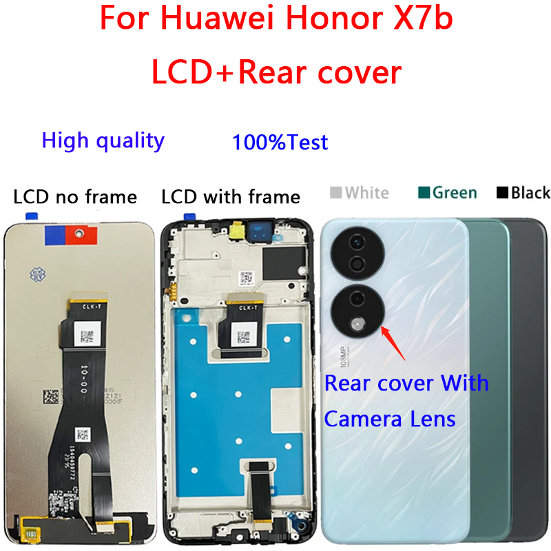 Dành Cho Huawei Honor X7b, CLK-LX1, CLK-LX2, CLK-LX3 Màn Hình Hiển Thị LCD Màn Hình Cảm Ứng Có Khung