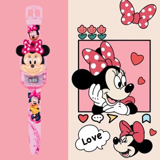 Bé Gái Minnie Đồng Hồ Có Âm Nhạc & Dạ Quang Dễ Thương Kitty Kuromi Trẻ Em Đồng Hồ LED Người Nhện Đồng Hồ Đồ Chơi Quà Tặng Sanrio