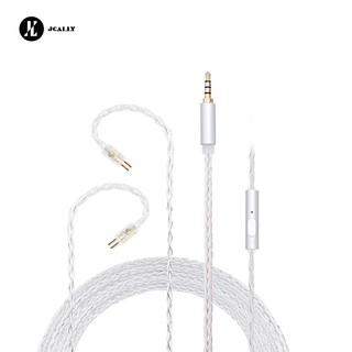  Cáp nâng cấp HIFI mạ bạc JCALLY JC08S 5N 8 lõi có phích cắm MIC 3,5mm   2Pin 0,78 cho KZ TFZ CCA C12 ZST X EDX ZSX 