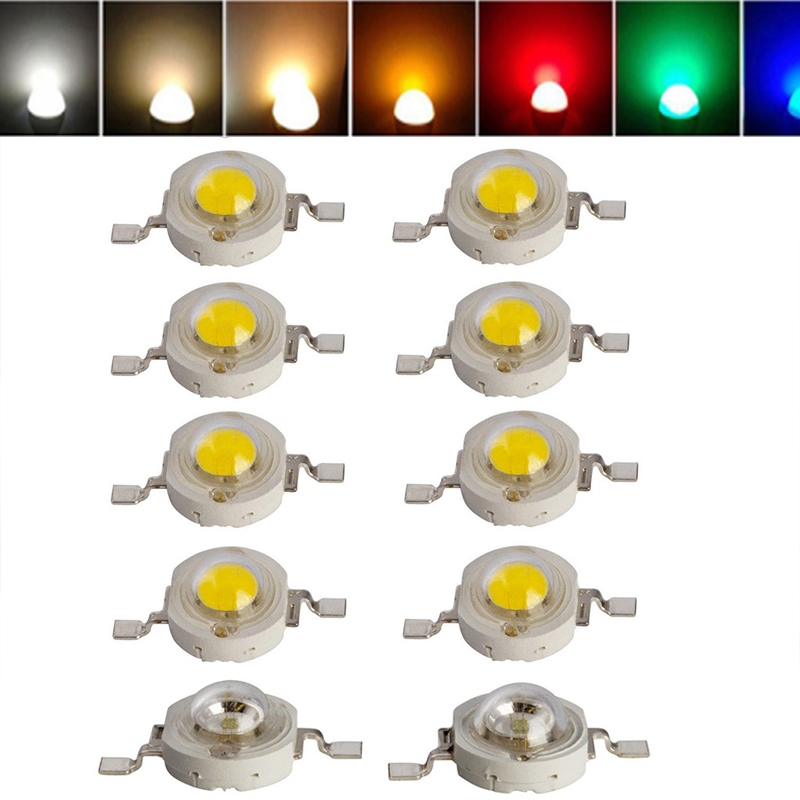 10 Cái / bộ Chip LED Công Suất Cao 1W LED SMD COB Chip Hạt LED SMD LED Ấm / Trắng Lạnh / Đỏ / Xanh D