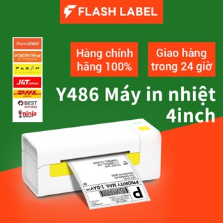 Máy in nhiệt Thermal Printer  Flashlabel Y486, máy in đơn hàng, tem vận chuyển, mã vạch khổ A6, bảo hành 12 tháng