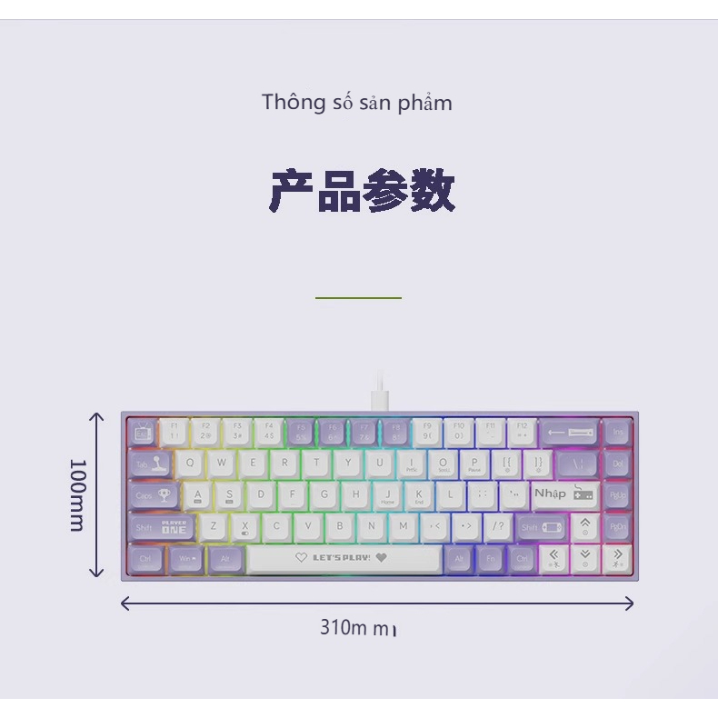 Bàn Phím Cơ AJAZZ AK680 Chơi Game Có Dây Nhỏ Gọn Laptop Trà Hoặc Công Tắc Đỏ 68 Phím | BigBuy360 - bigbuy360.vn