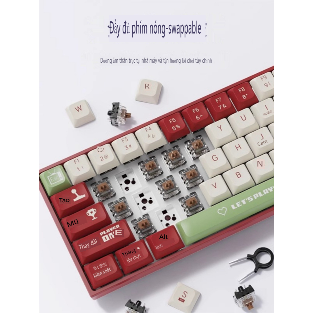 Bàn Phím Cơ AJAZZ AK680 Chơi Game Có Dây Nhỏ Gọn Laptop Trà Hoặc Công Tắc Đỏ 68 Phím | BigBuy360 - bigbuy360.vn