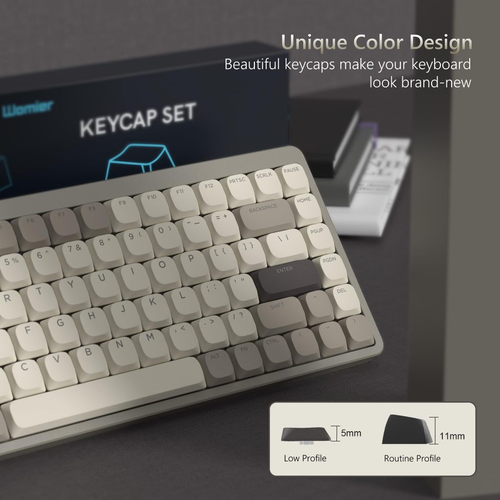 Womier 140 Phím Low Profile Shine Through Keycaps Double Shot RGB Key cap cho 60% 61 / 87 / 104 Cherry Gateron MX Gamer Bàn phím cơ | BigBuy360 - bigbuy360.vn
