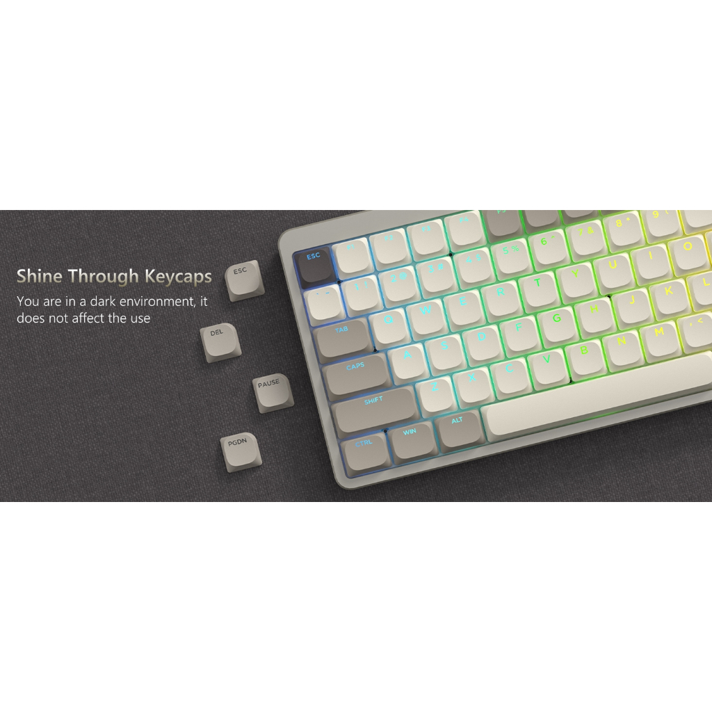 Womier 140 Phím Low Profile Shine Through Keycaps Double Shot RGB Key cap cho 60% 61 / 87 / 104 Cherry Gateron MX Gamer Bàn phím cơ | BigBuy360 - bigbuy360.vn