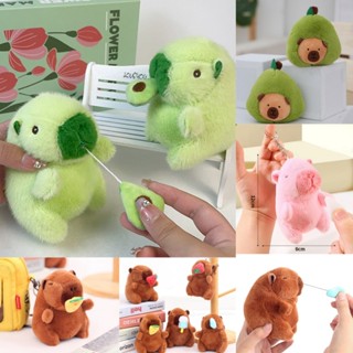 [KÉO MŨI CHẠY CHẬM] Móc Khoá Gấu Bông Capybara Chuột Kéo Bơ Trái Cây Cao Cấp-Lông Mịn