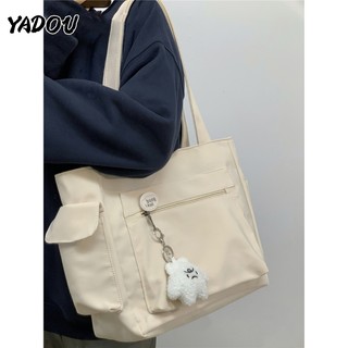  YADOU Túi Xách nylon Nhiều Ngăn Sức Chứa Lớn Chống Thấm Nước Màu Trơn Đơn Giản Cho Học Sinh 