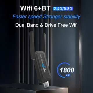Wifi FIY 1800Mbps Wifi Bluetooth 5.3 Card mạng không dây USB3.0 Bộ chuyển đổi Wifi Bộ thu Wifi Dongle cho máy tính xách tay & máy tính để bàn