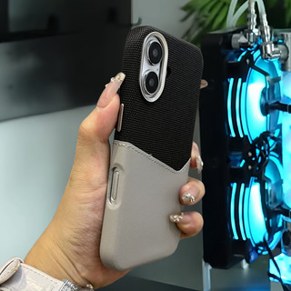 【 Bao da + thẻ vải / Ống kính kim loại 】 tương thích với vỏ iPhone 16 pro max