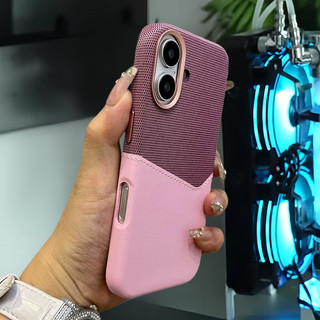 【 Bao da + thẻ vải / Ống kính kim loại 】 tương thích với vỏ iPhone 16 pro max
