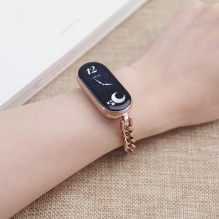 MIJOBS Dây đeo xích kim loại cho Mi Band 10 9 8 Vòng đeo tay đơn giản cho Xiaomi Mi Smart Band 9 Phiên bản toàn cầu bằng thép không gỉ dành cho nữ Phụ kiện thay thế vòng đeo tay