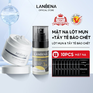 Lanbena Combo mặt nạ lột mụn đầu đen mũi và xịt tẩy tế bào chết, tặng 10 miếng mặt nạ