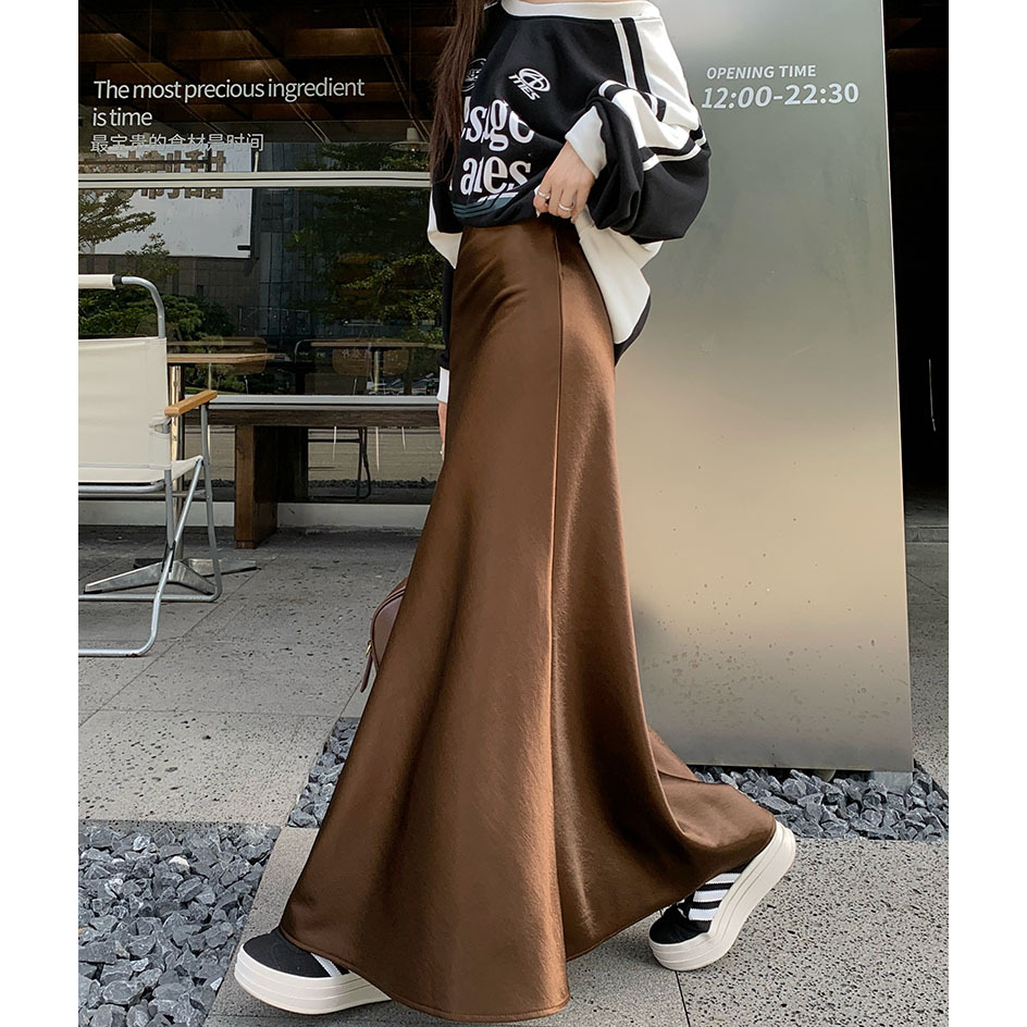 78858 Váy đuôi cá Satin dài lưng thun | BigBuy360 - bigbuy360.vn
