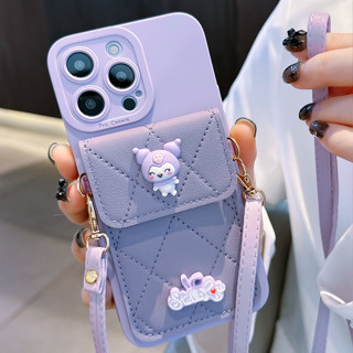 Ốp Điện Thoại Sang Trọng Cho iPhone 15pro Max 14 16promax 13 12 12Pro 11promax Xsmax Xr X / XS 7P / 8P 7 / 8 3D Túi Đựng Thẻ Straddle Có Dây Treo Cá Tính Bướm Cô Gái Vỏ Điện Thoại