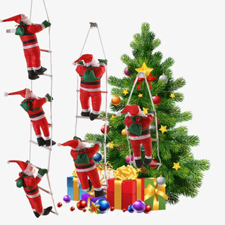  Trang trí ông già Noel leo thang - Đồ trang trí treo cây thông Noel - Đồ trang trí nhà - Mặt dây chuyền treo tường búp bê năm mới - Trang trí cửa tiệc Giáng sinh - Quà tặng trẻ em lễ hội 
