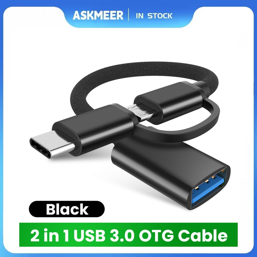 Cáp Chuyển Đổi 2 Trong 1 USB 3.0 Type C Micro USB Sang USB 3.0 Cho MacBook U Disk