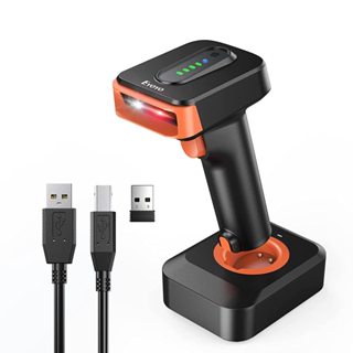 Máy quét mã vạch không dây Eyoyo 1D 2D QR, Đầu đọc mã có dây Bluetooth & USB 3 trong 1, Không dây 2500mAh