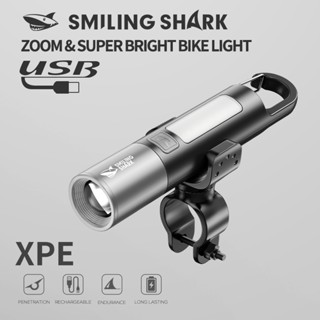 SmilingShark SD1019 đèn led xe đạp Siêu Sáng Đèn pin móc khóa có đèn bên COB 3 chế độ Thiết kế carabiner có thể sạc lại Type-C chống nước cho cắm trại đêm đi xe đạp
