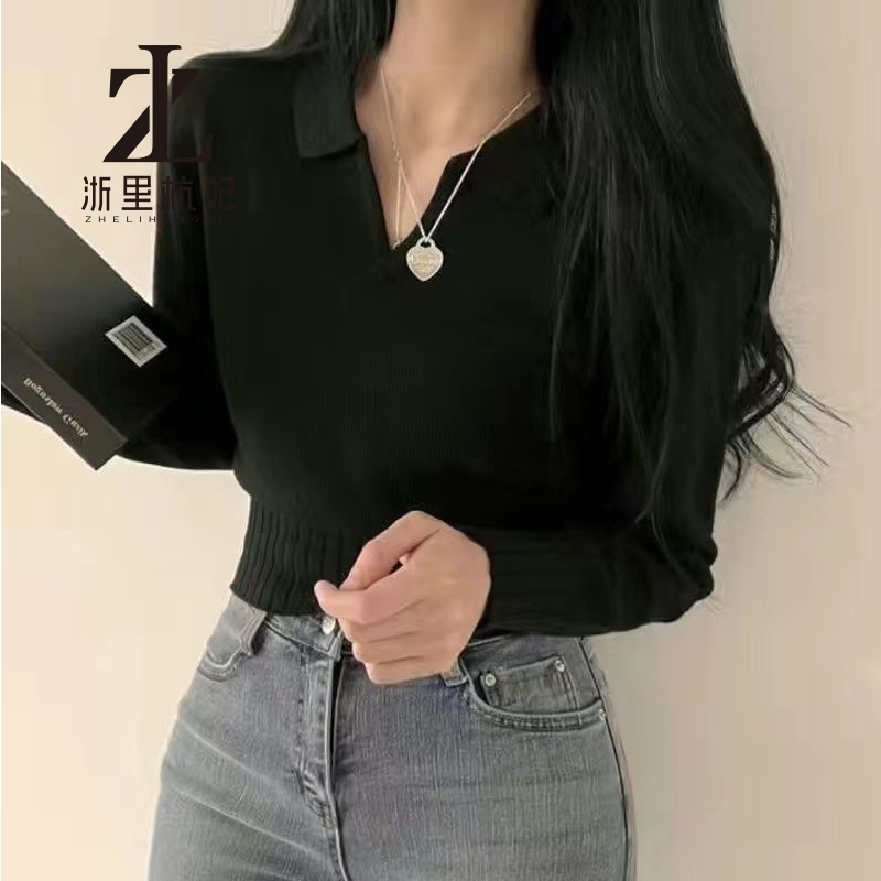 Phong cách nhẹ nhàng Dòng sữa sáp mềm mại Đáy nhỏ Áo len dệt kim màu xám Áo len bên trong | BigBuy360 - bigbuy360.vn