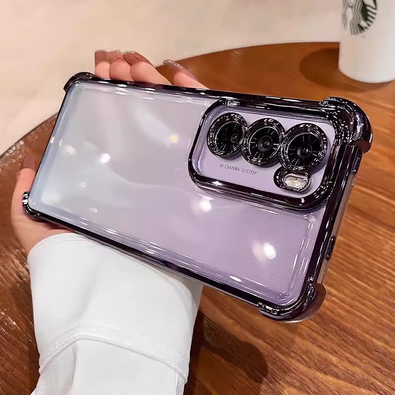 Ốp Lưng Trong Suốt Cho OPPO Reno 12 Pro 5G Air-Bag Chống Rơi Trong Suốt Vỏ Điện Thoại Mềm Bảo Vệ Toàn Diện Mặt Sau