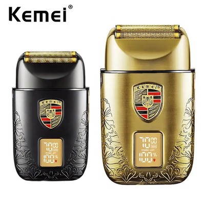 Kemei Sạc Không Dây Máy Cạo Râu Nam Lưỡi Đôi Qua Lại Râu Dao Cạo Chăm Sóc Mặt Đa Năng Mạnh Cắt Tóc Tông Đơ