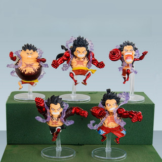  5 Cái   bộ Q Phiên Bản Anime One Piece Gear 4 Luffy Nhân Vật Hành Động Đàn Hồi Người Dễ Thương Tượng PVC Mô Hình Đồ Chơi Bộ Sưu Tập Trẻ Em Quà Tặng 
