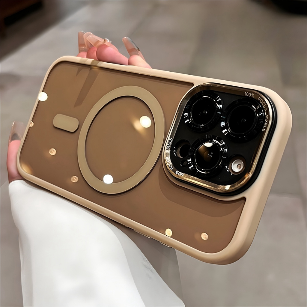 Vỏ cứng trong suốt chống sốc sang trọng cho Ốp lưng iPhone 16 15 14 13 12 Pro Max 16plus Vỏ trong suốt Sạc từ tính 16pro