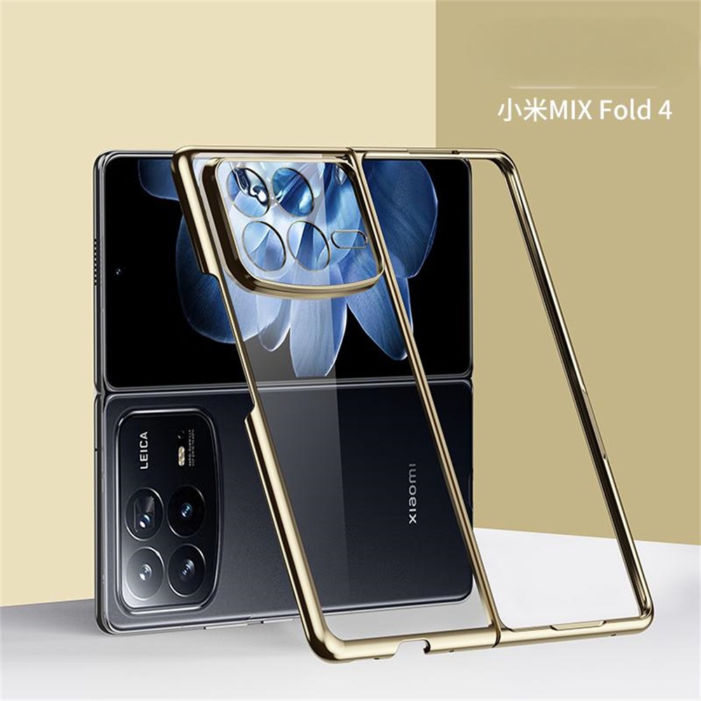 Ốp Điện Thoại Trong Suốt Mạ Điện Cho XiaoMi Mix Fold 4 PC Vỏ Cứng Bảo Vệ Fold4 Ốp Lưng