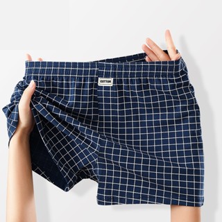 Nam Cotton Thời Trang Kẻ Sọc Thể Thao Rời Mỏng Phong Cách Thoáng Khí Boxer Trung Niên Người Cao Tuổi Thoải Mái Mũi Tên Quần B6368