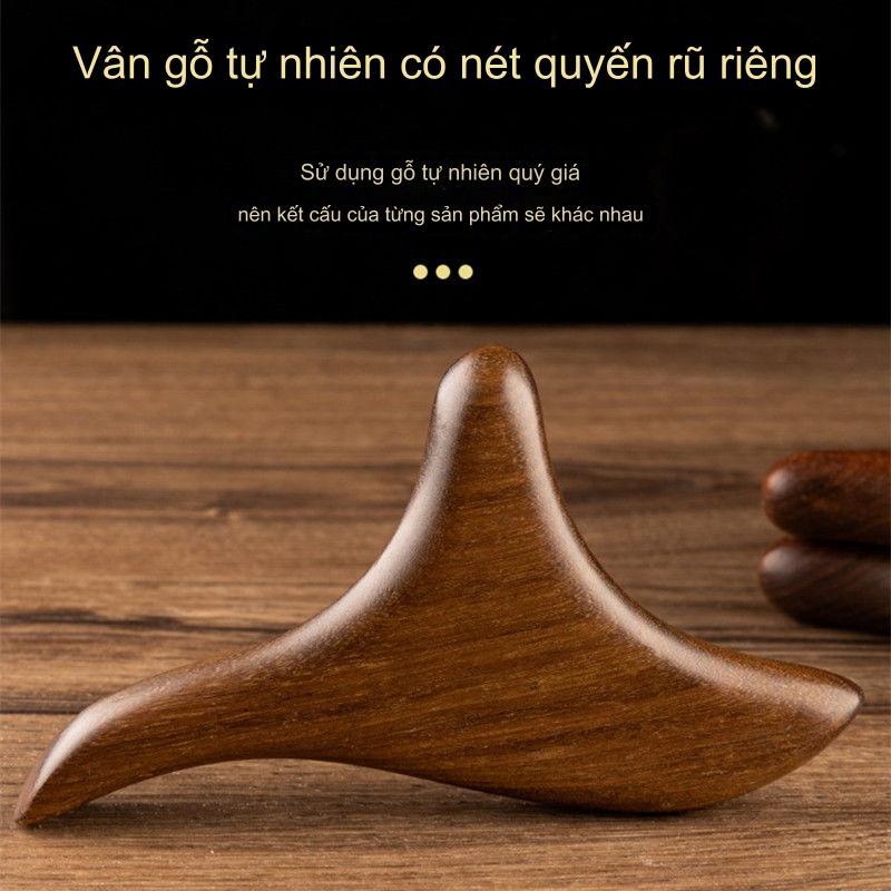 [Cod] Massage chân bằng gỗ đàn hương Máy mát xa bằng gỗ ba chân Bấm huyệt Máy mát xa phản xạ Điểm nhấn Dụng cụ trị liệu SPA Thư giãn cơ thể Cổ Shiatsu