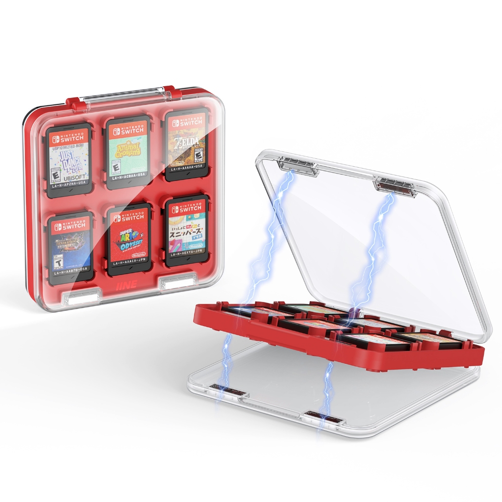 Line SWITCH Game CARD CASE / Lưu trữ 12 thẻ trò chơi & Đóng từ tính & Chống bụi và độ ẩm