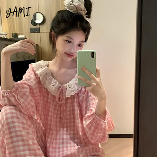YAMI bộ đồ ngủ Tay áo dài cotton pijama đồ mặc nhà nữ