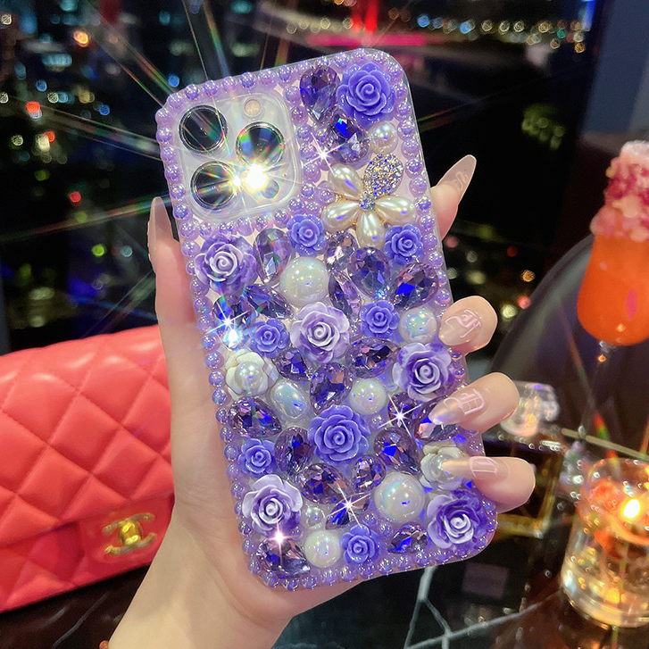 Ốp lưng Vivo V30e V30 Pro V29e V29 V27e V25 V25e V23 V23e V21 V20 Se V19 Neo V15 V9 V7 Plus V20 Pro Z1 Pro diamond color Rose flower Advanced sense phone case