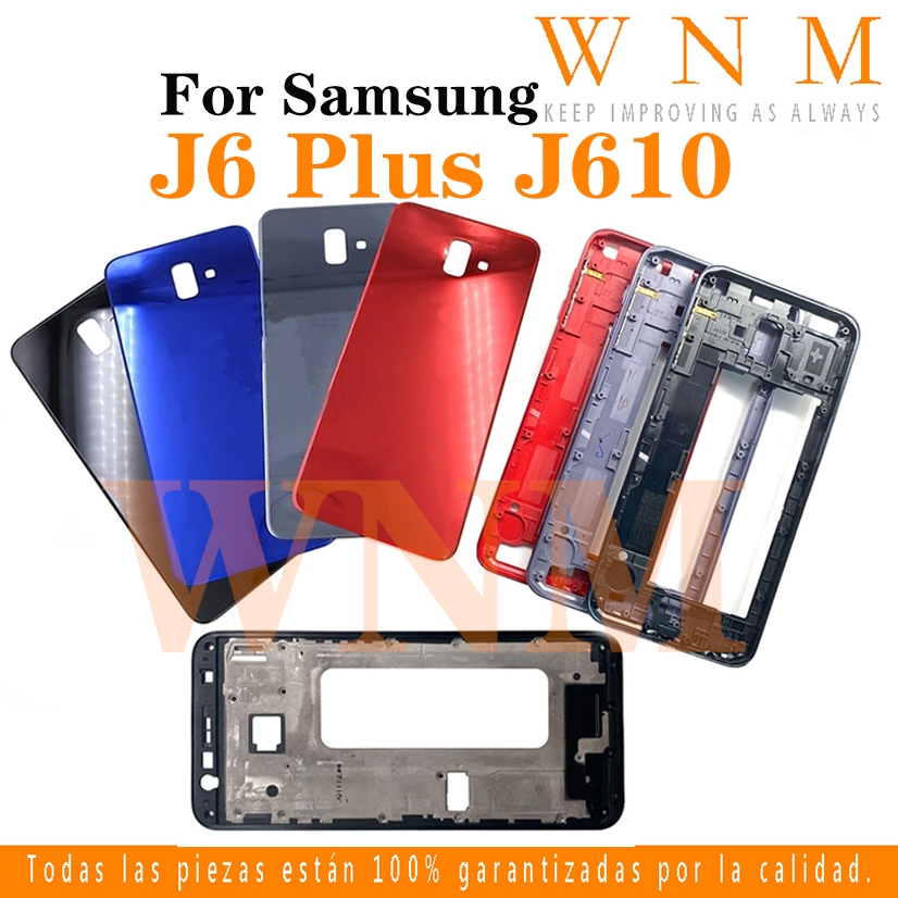 Mới Dành Cho Samsung Galaxy J6 Plus 2018 + J610 J6Plus Full Housing Viền Lưng Pin + Khung Giữa + Bộ 