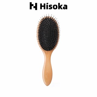HISOKA Lược chải tóc bằng gỗ massage da đầu chống tĩnh điện