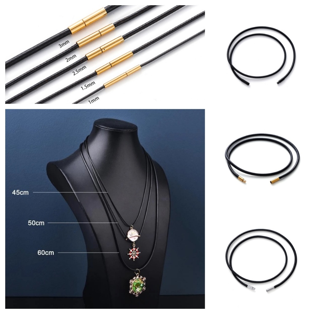 St. kunkka 45-60cm Nữ Da Dây Nam Dây Sáp Dây Vòng Cổ Dây Thép Không Gỉ Khóa Từ Liên Kết DIY Vòng Cổ Phụ Kiện Trang Sức