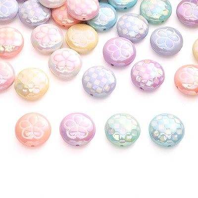2 Miếng 25 Mm Acrylic Mạ Điện UV Dầu Giọt Tròn Bánh Hạt Cho DIY Trang Sức Vòng Tay Vòng Cổ Làm Phụ Kiện